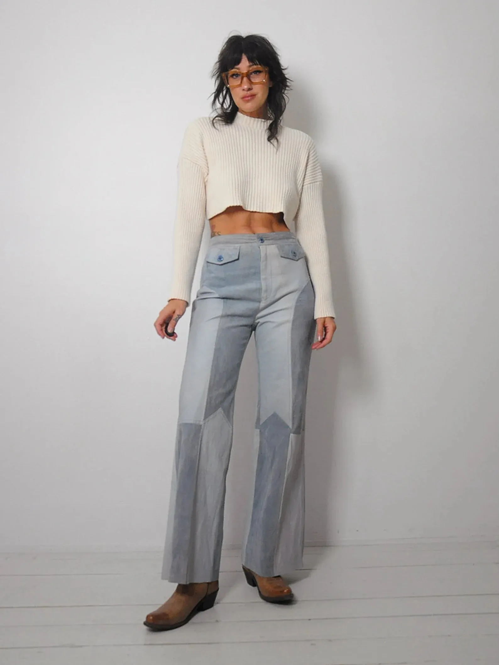 1960's OOAK Patchwork Suede Flares