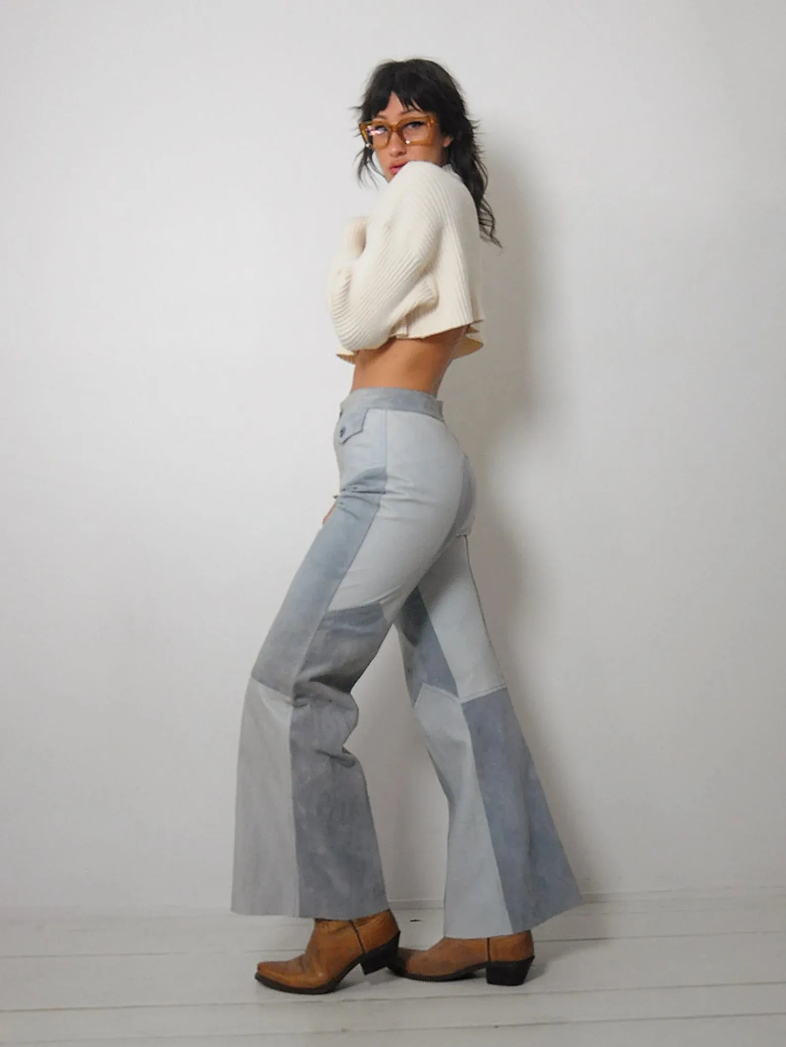 1960's OOAK Patchwork Suede Flares