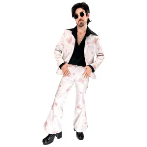 1970s Pink Floral Suit Men's Costume