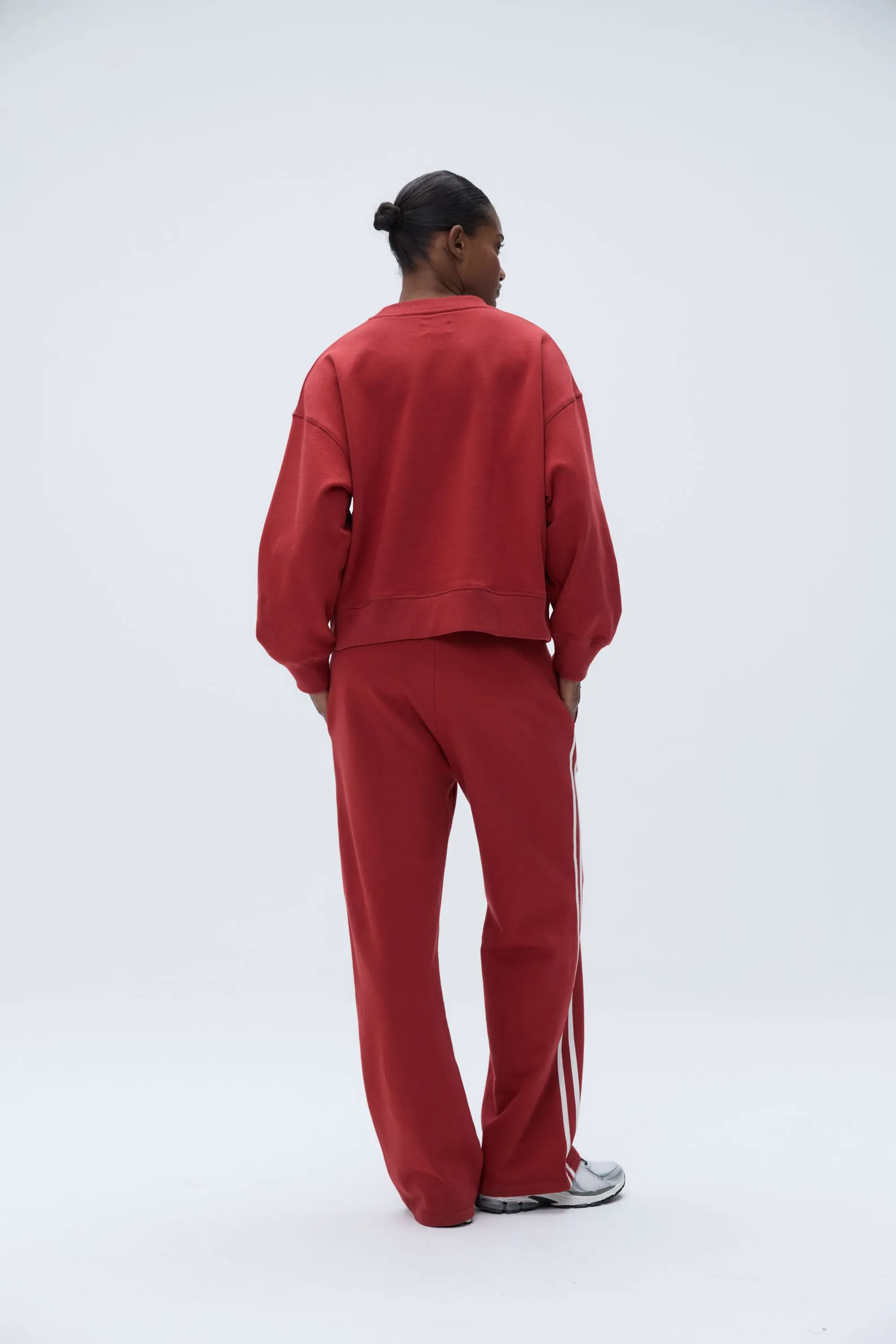 ADA Stitch Loose Fit Sweatpants - Vintage Red/Marshmallow White