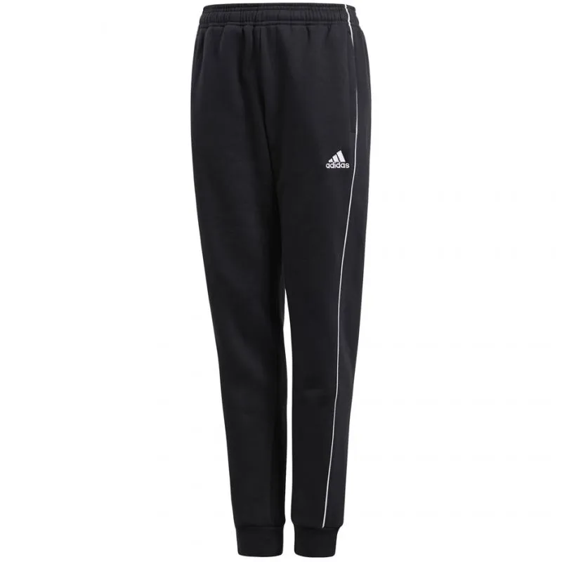 Adidas Core 18 Youth Sweatpants - Cozy Black Comfort with Tapered Fit and Drawstring Waist