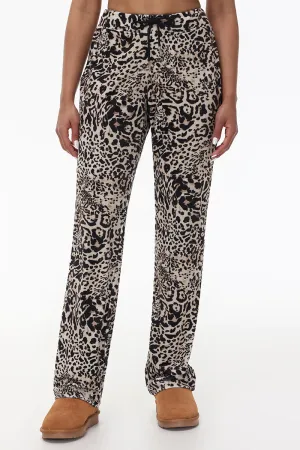 Animal Print Small Bling Velour Track Pants