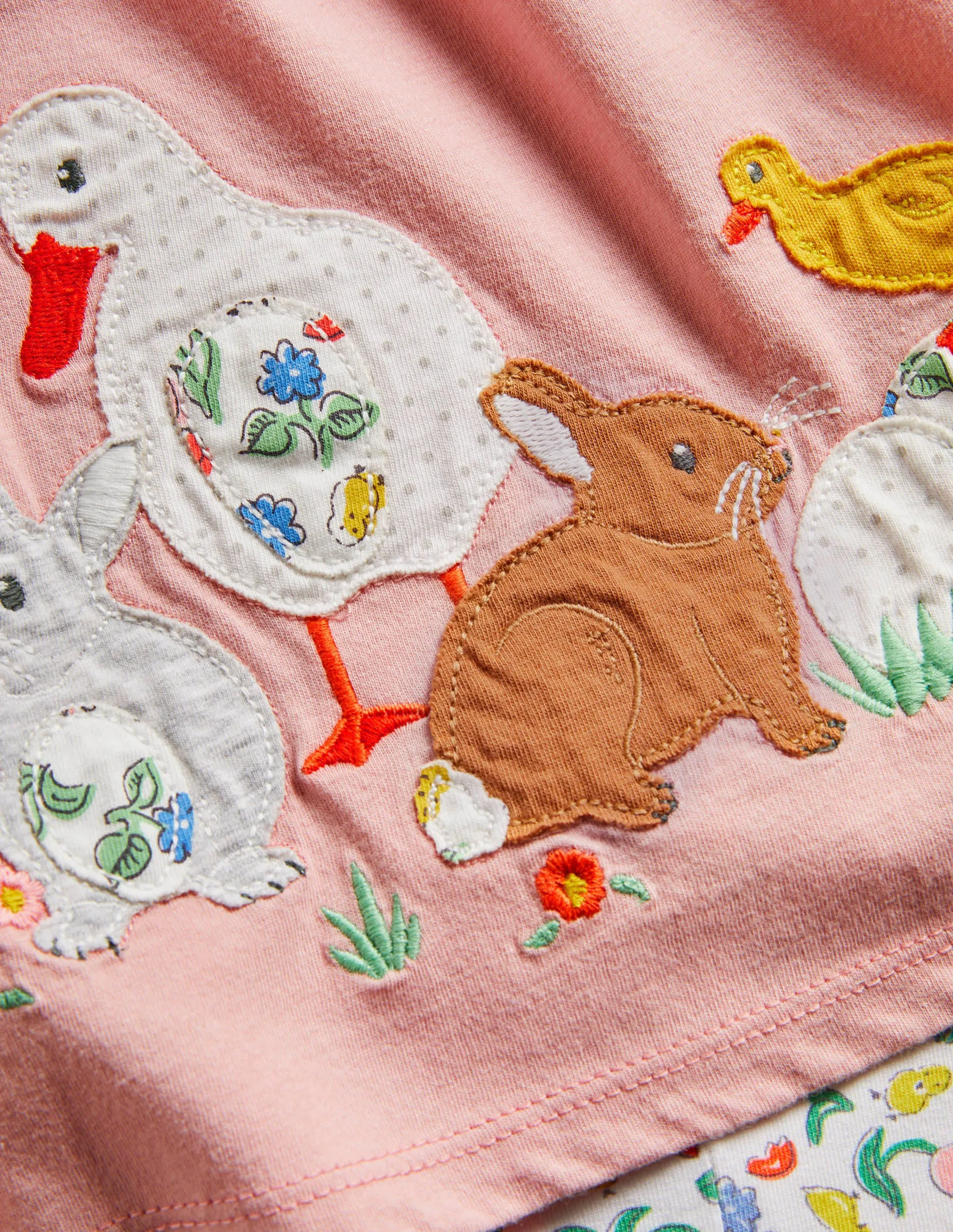 Appliqué Dress and Legging Set-Ivory Baby Chicks