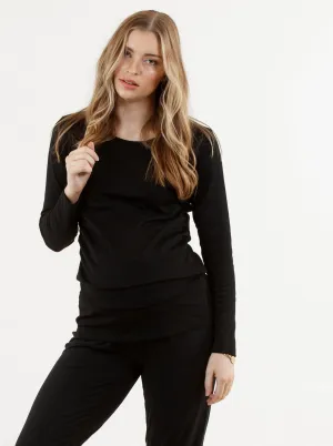 Black Essential Maternity Tee Long Sleeve