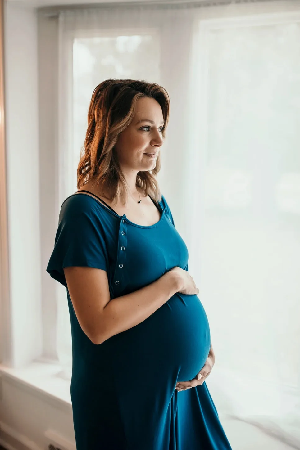 Blue Maternity Labor and Deliver/ Nursing Gown