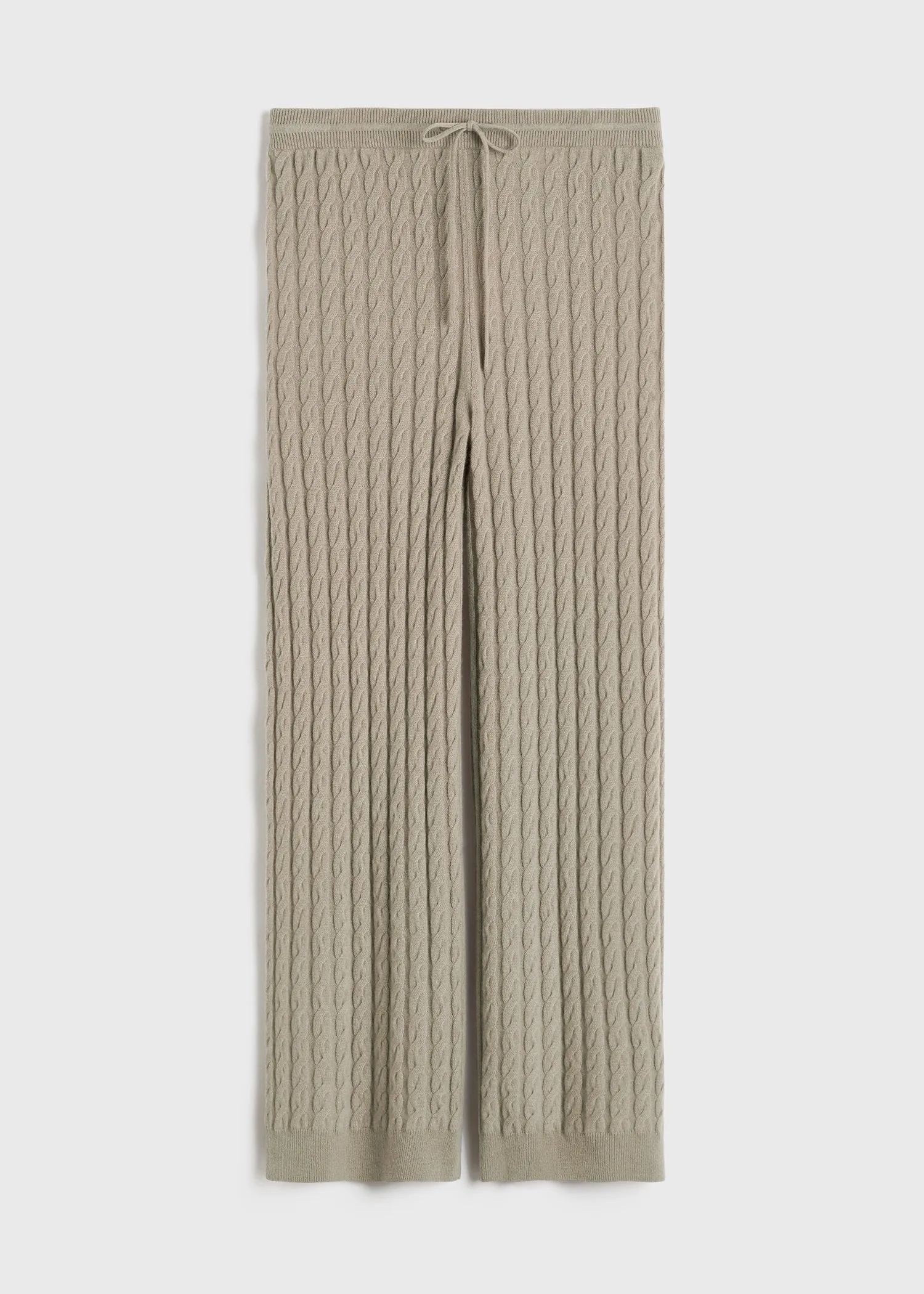 Cable knit trousers stone