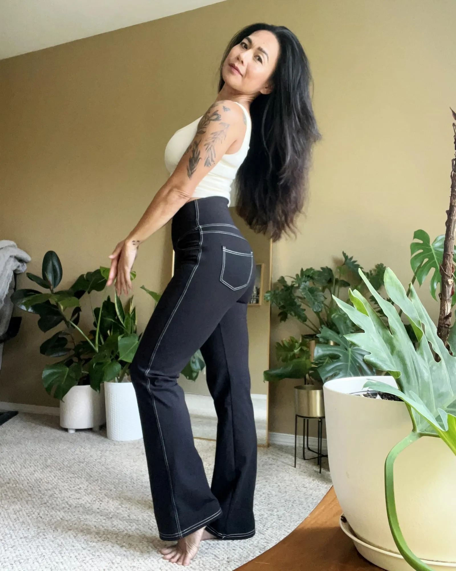 Casual Crossover High-Waist Multiple Flare Pants