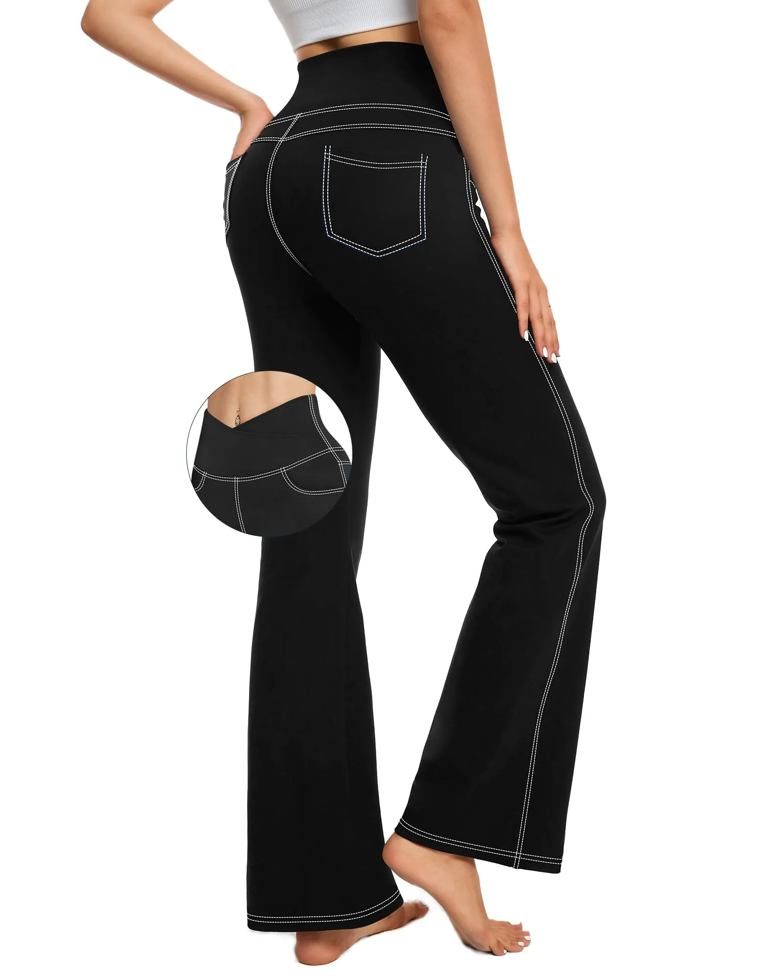 Casual Crossover High-Waist Multiple Flare Pants