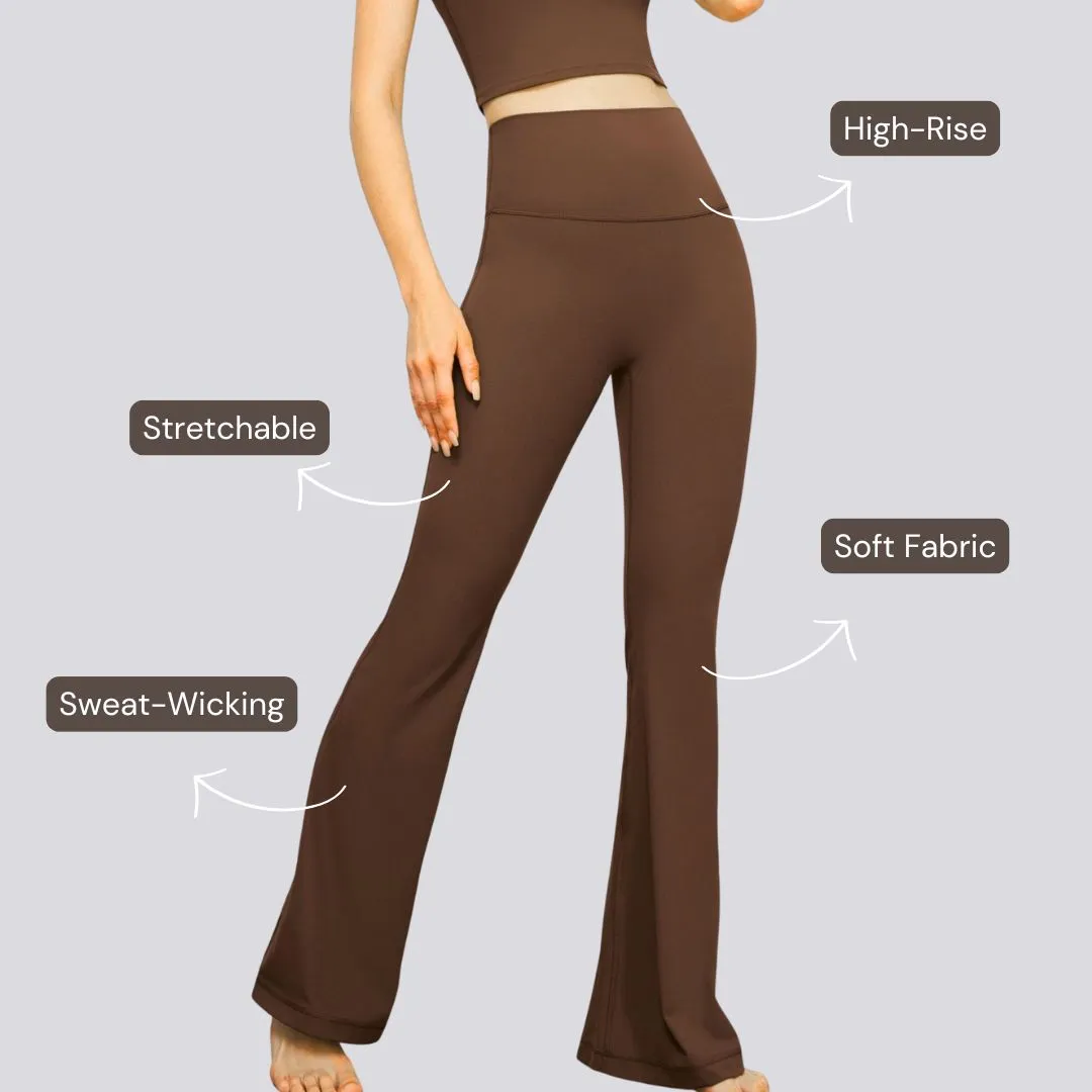 Classic Flare Yoga Pants - Brown