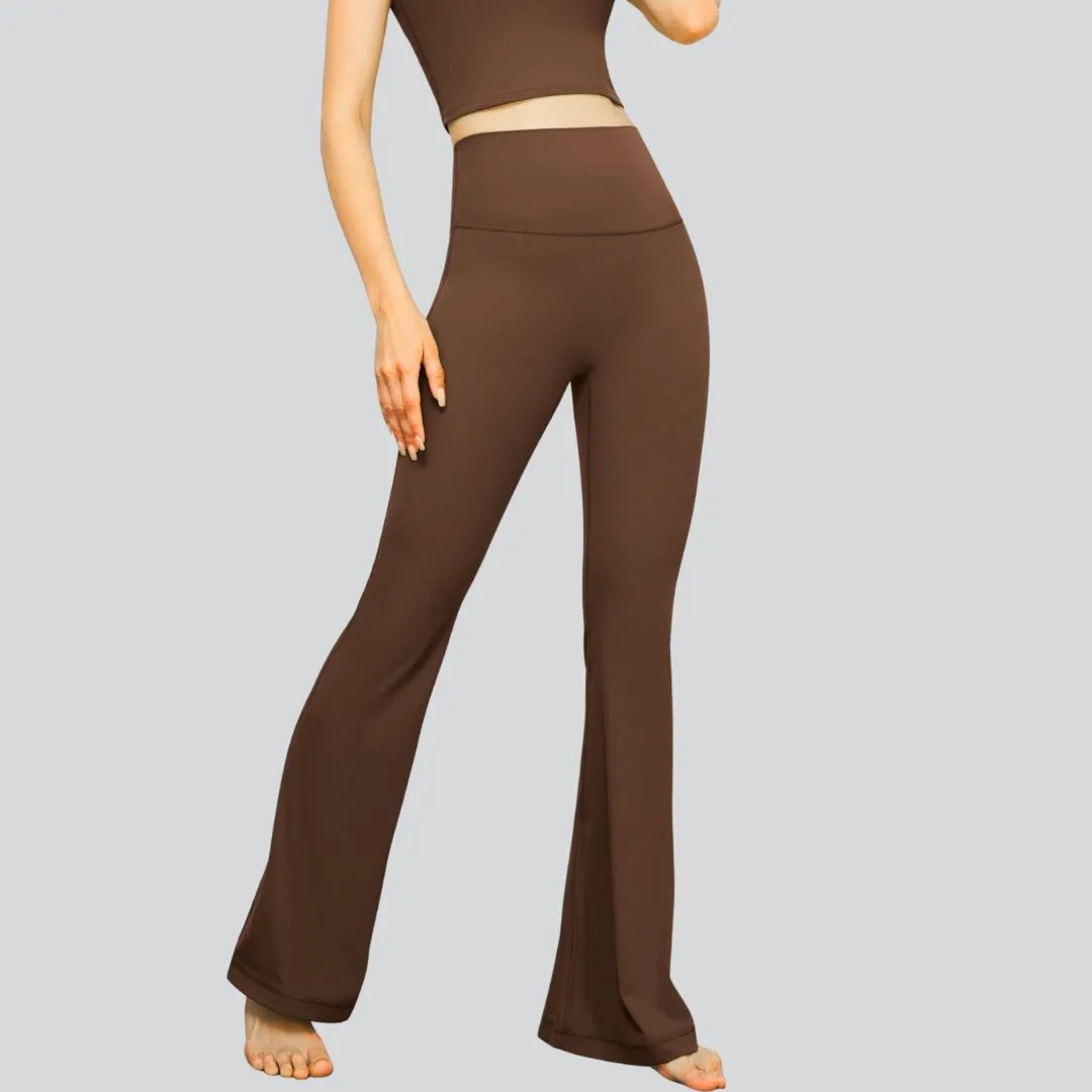 Classic Flare Yoga Pants - Brown