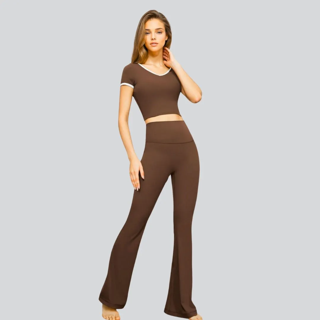 Classic Flare Yoga Pants - Brown