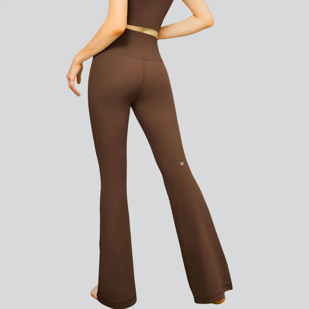 Classic Flare Yoga Pants - Brown