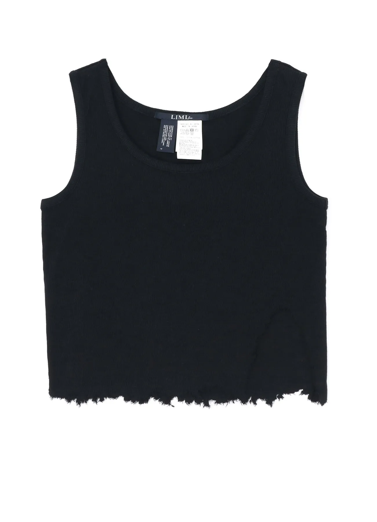 COTTON RAYON RIB TANK WITH DAMAGED HEM