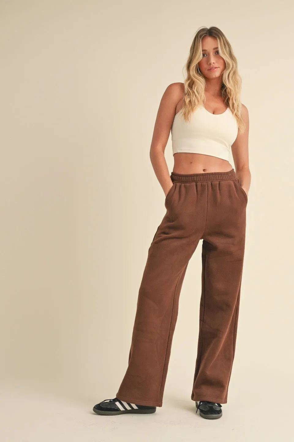 Cozy Fleece Wide Leg Sweatpants