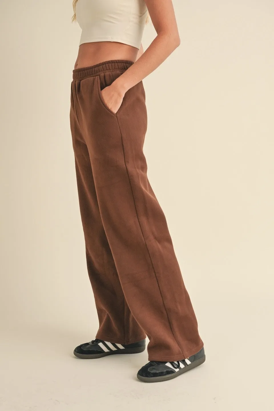 Cozy Fleece Wide Leg Sweatpants