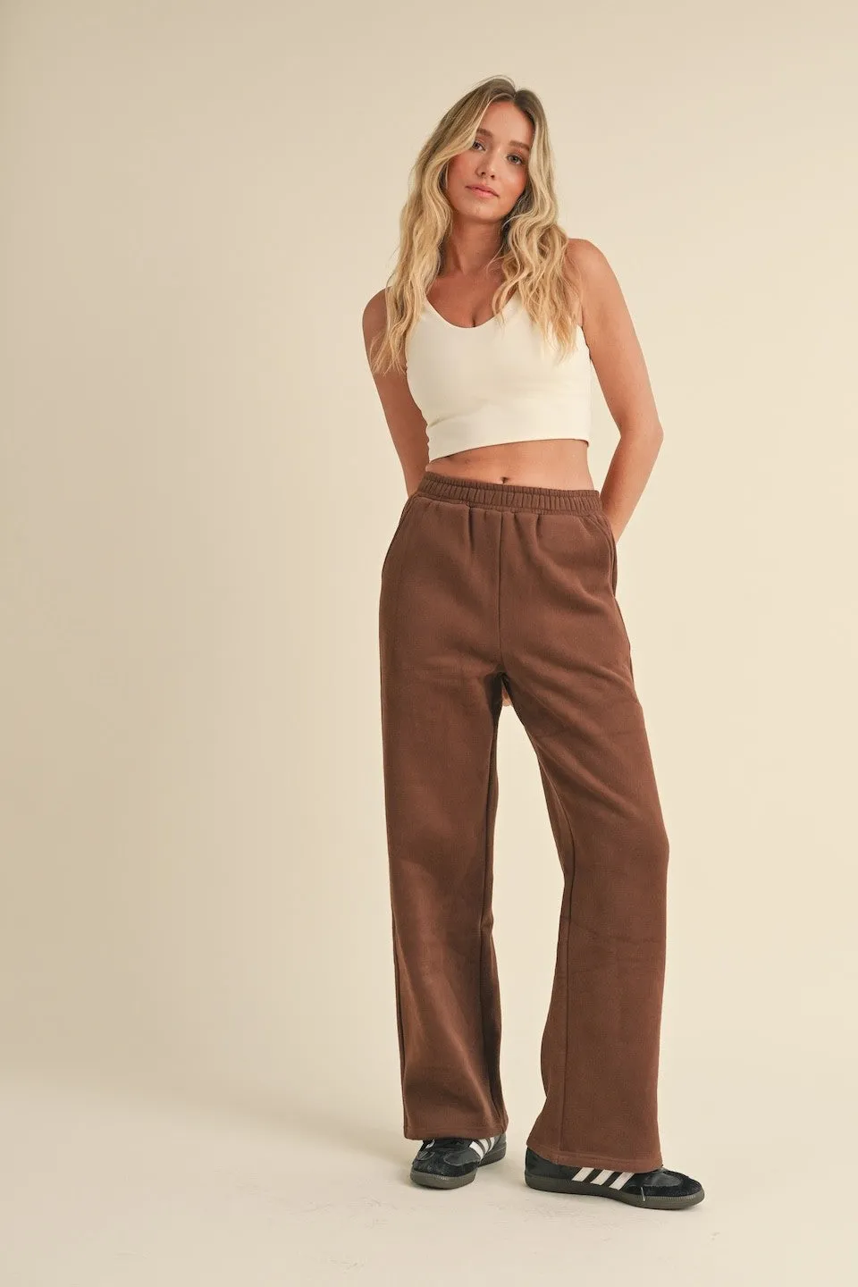 Cozy Fleece Wide Leg Sweatpants