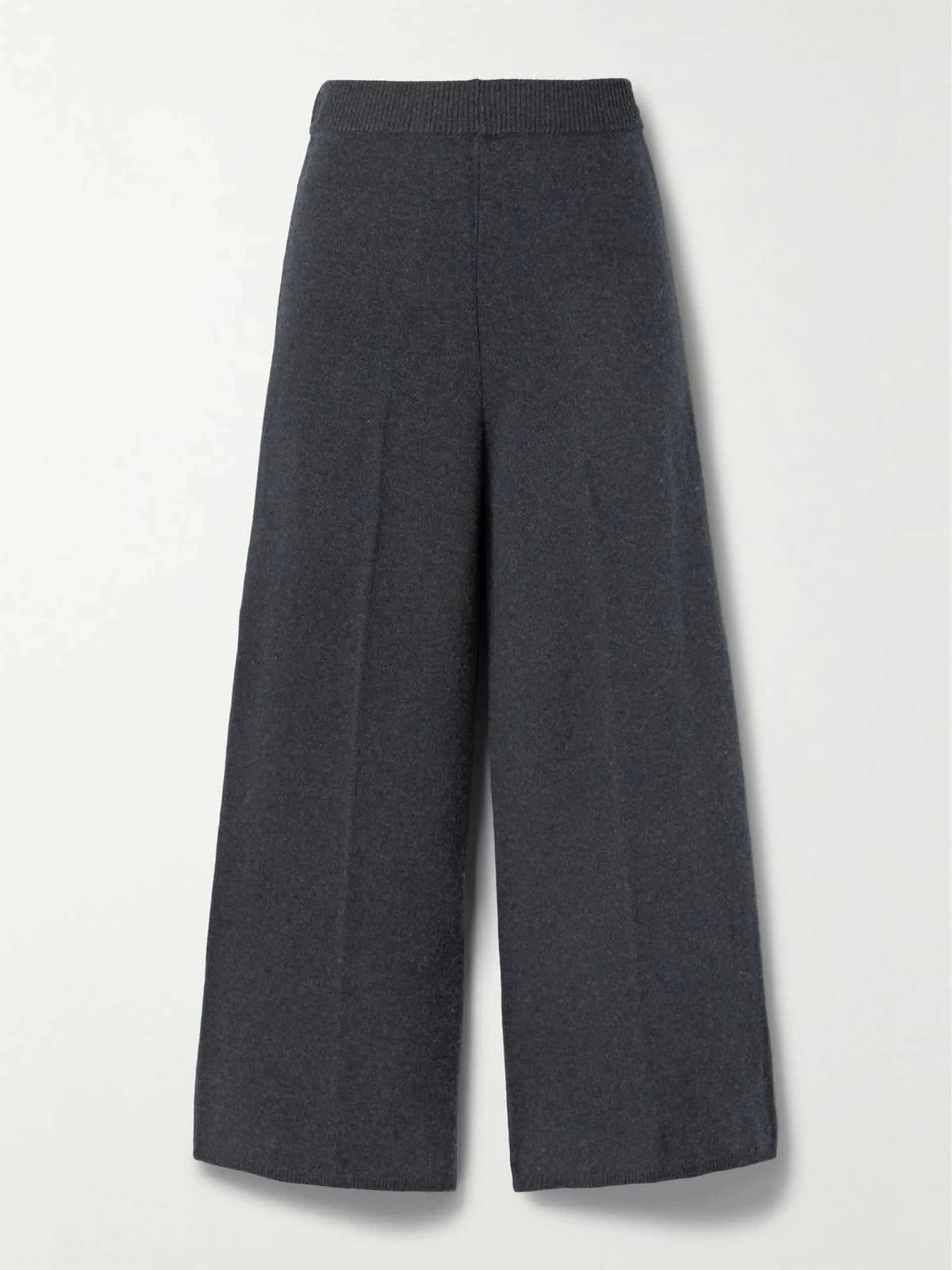 Cropped wide-leg wool trousers