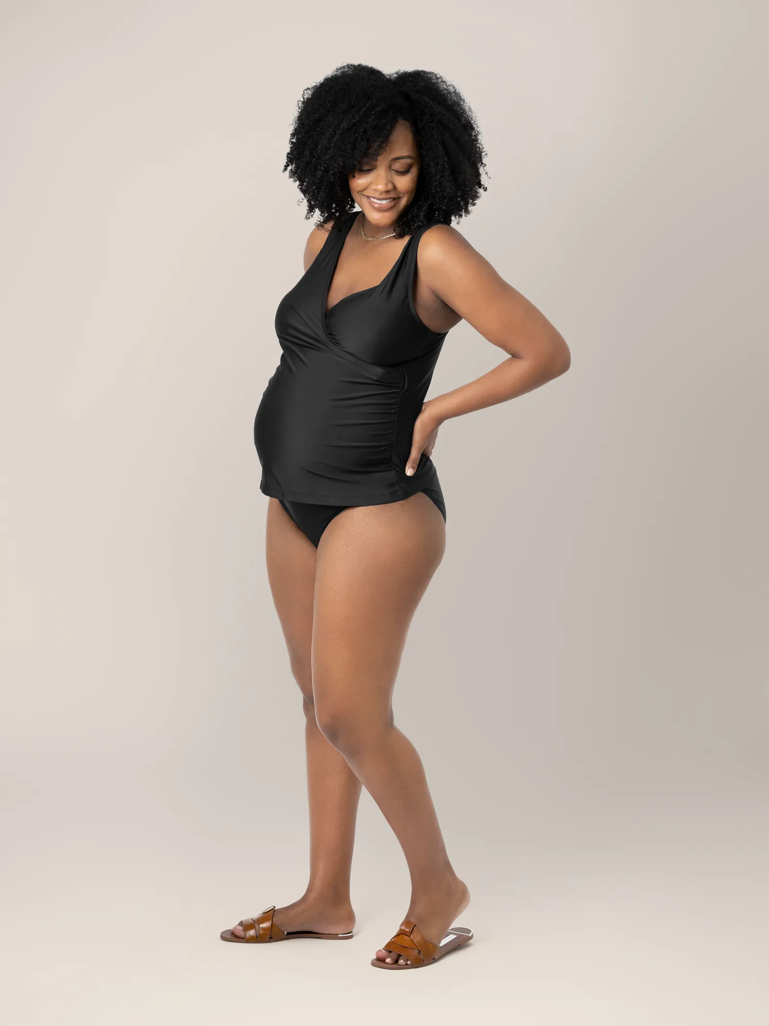 Crossover Maternity & Nursing Tankini | Black