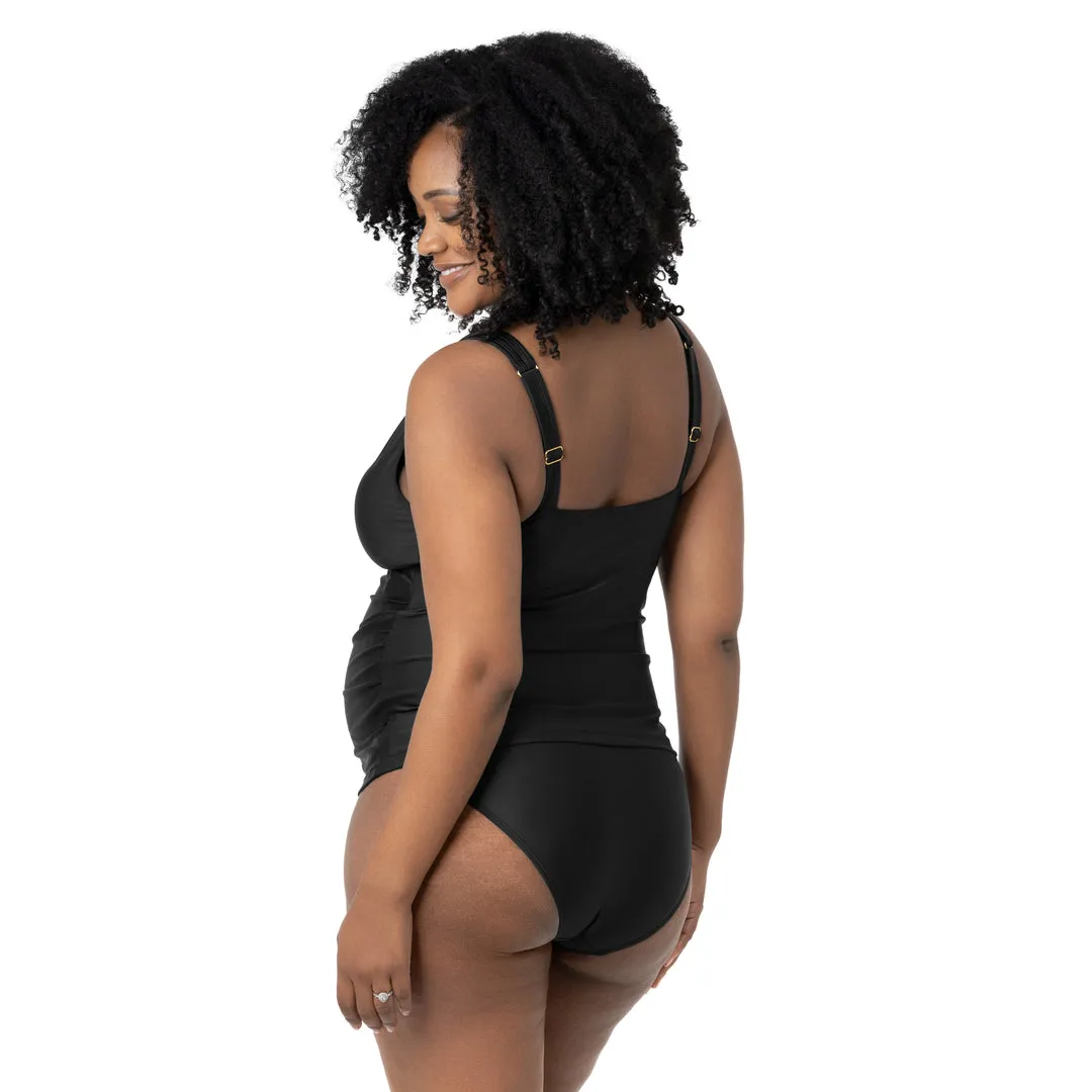 Crossover Maternity & Nursing Tankini | Black