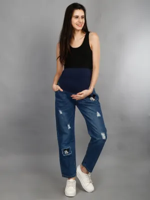 Cute Mickey Denims with Belly Support