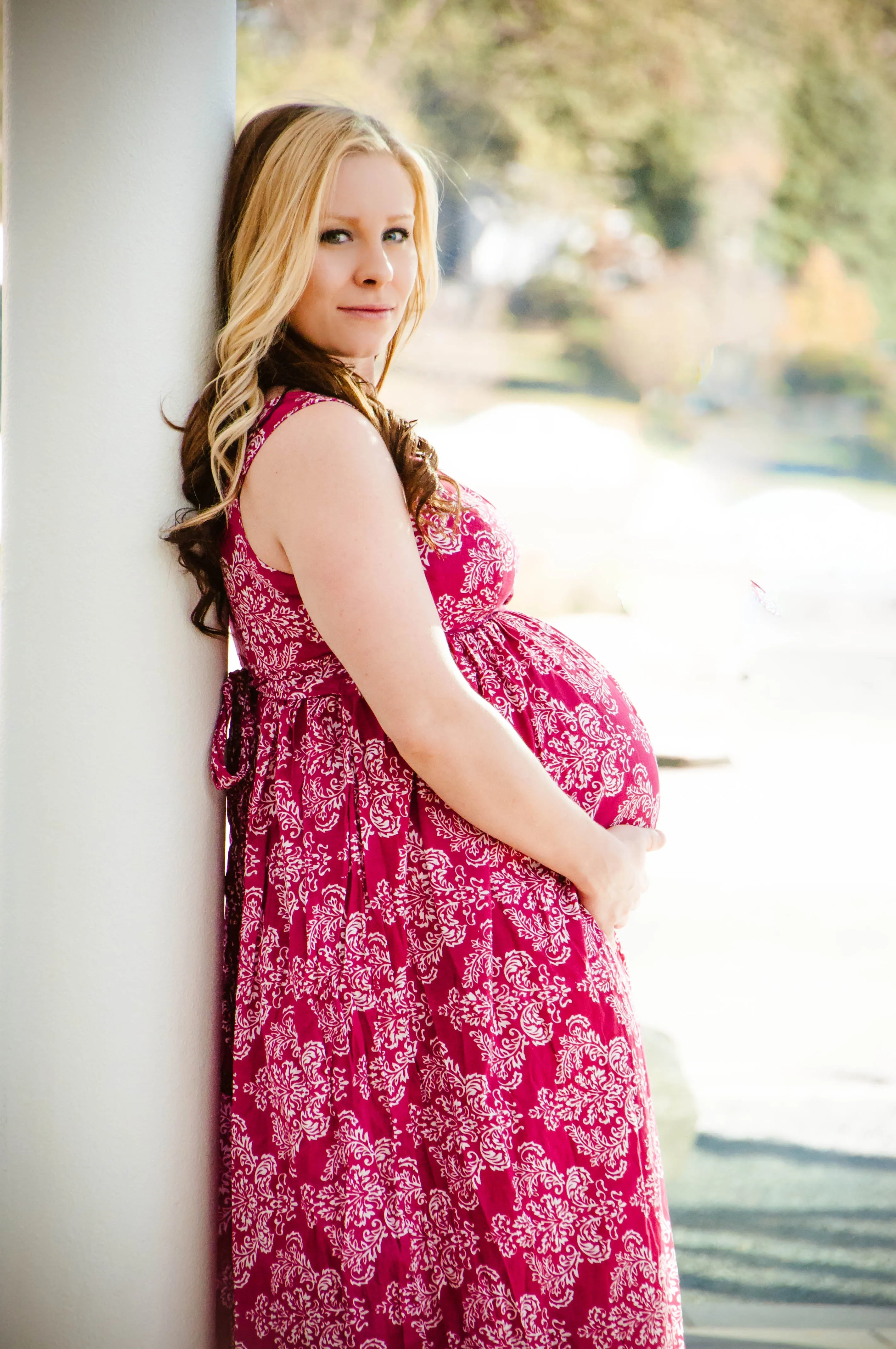 Damask Maternity Maxi Dress