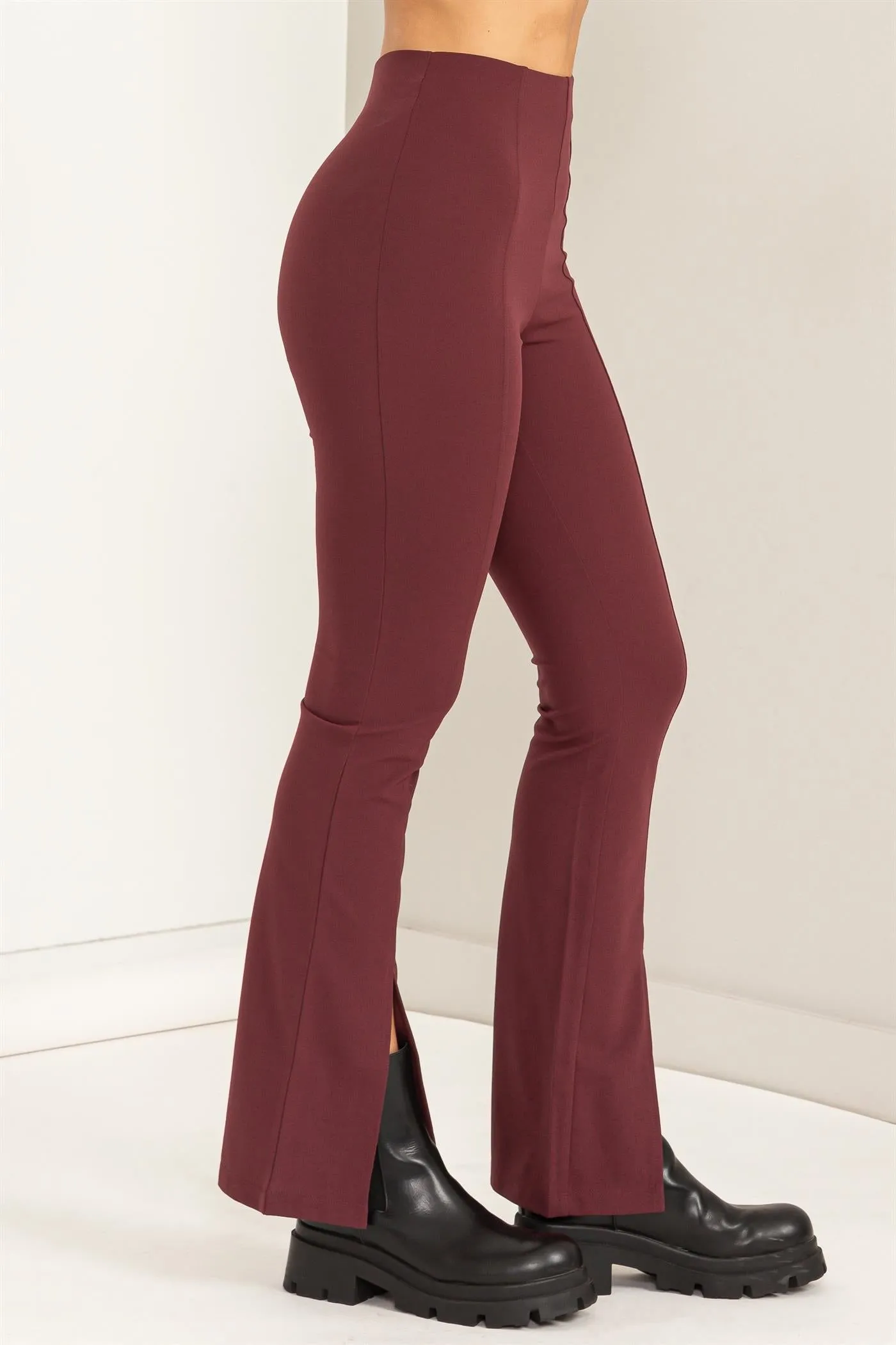 DZ23G489-High-waist Pintuck Flared Pants