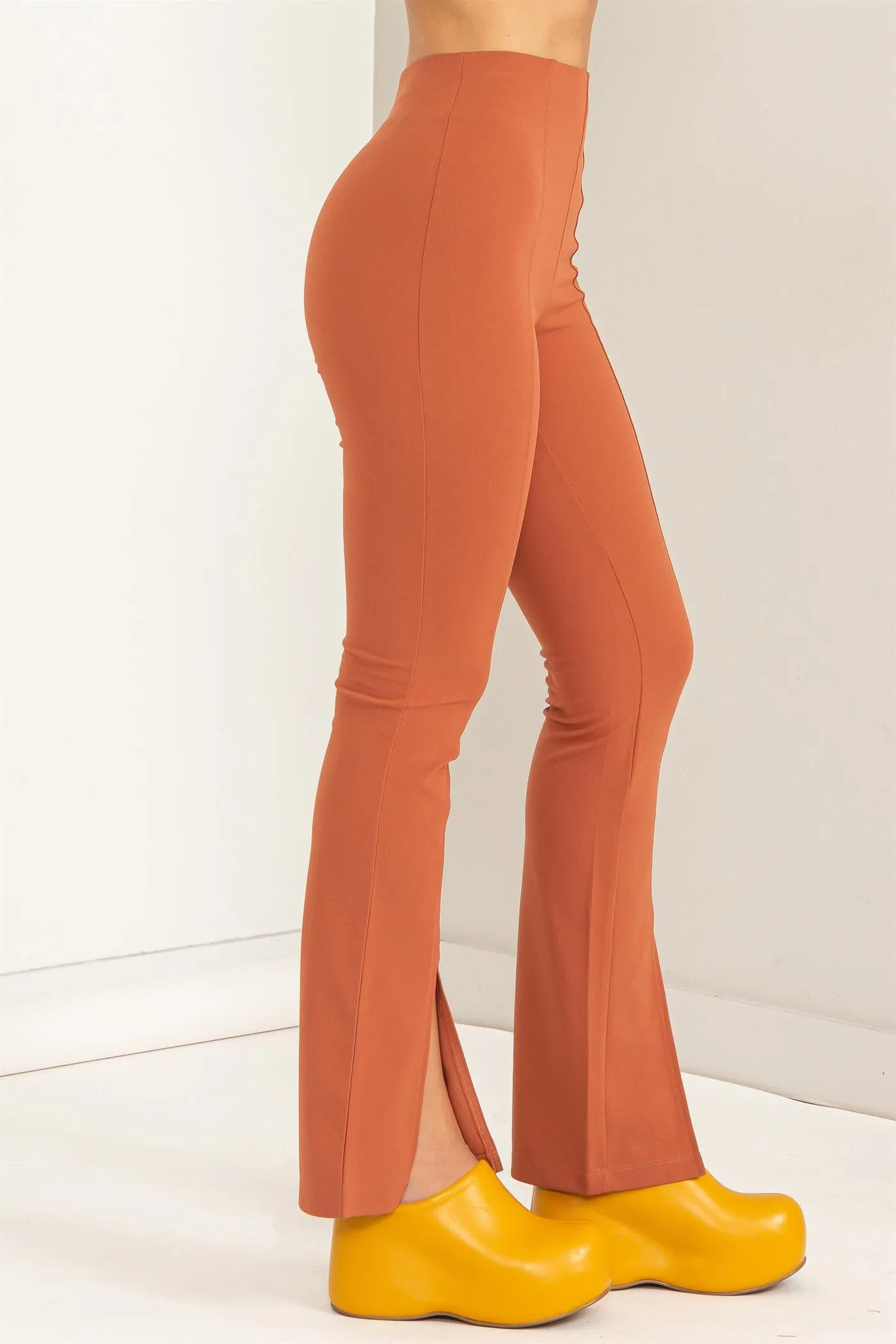 DZ23G489-High-waist Pintuck Flared Pants