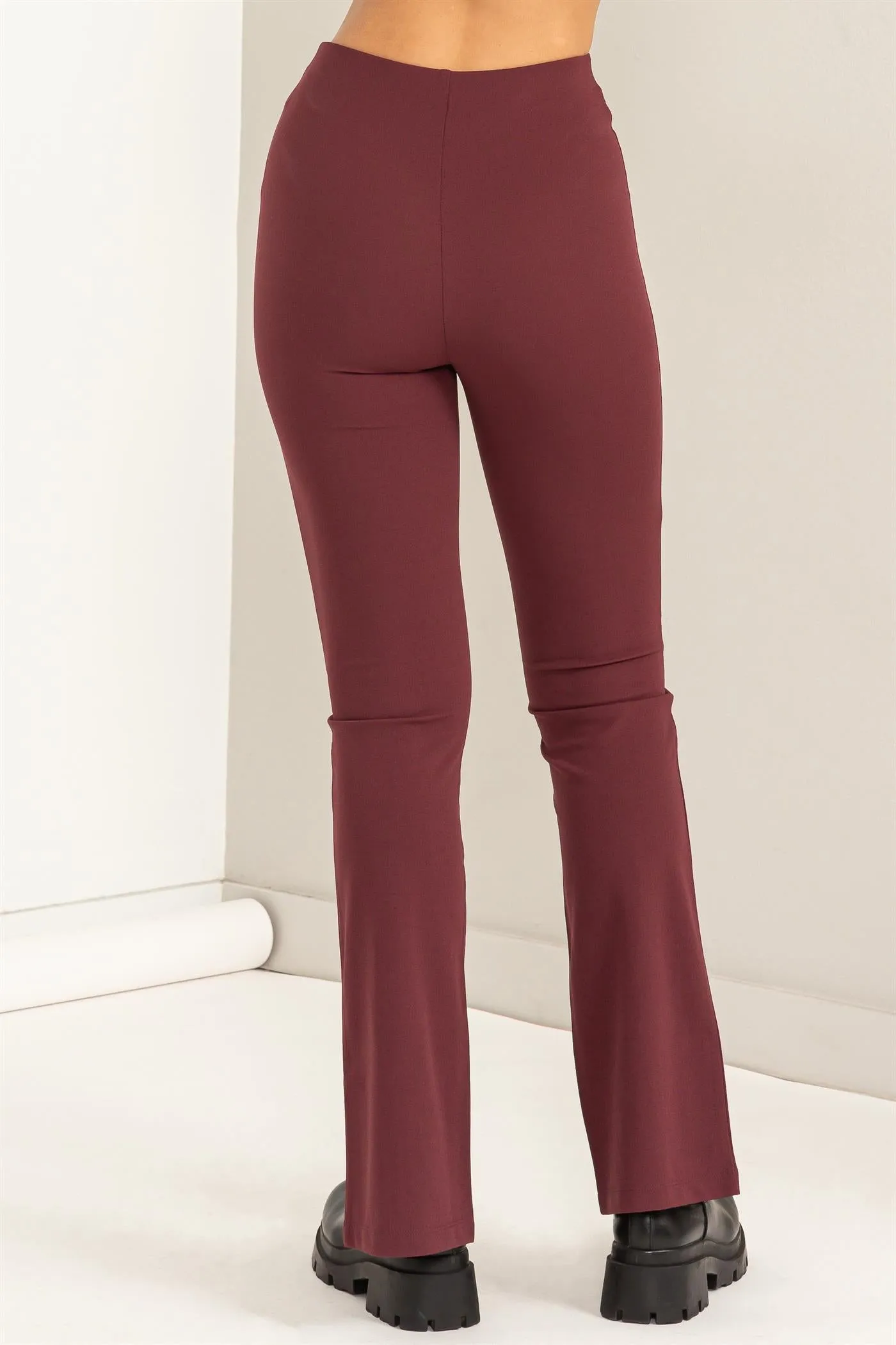 DZ23G489-High-waist Pintuck Flared Pants