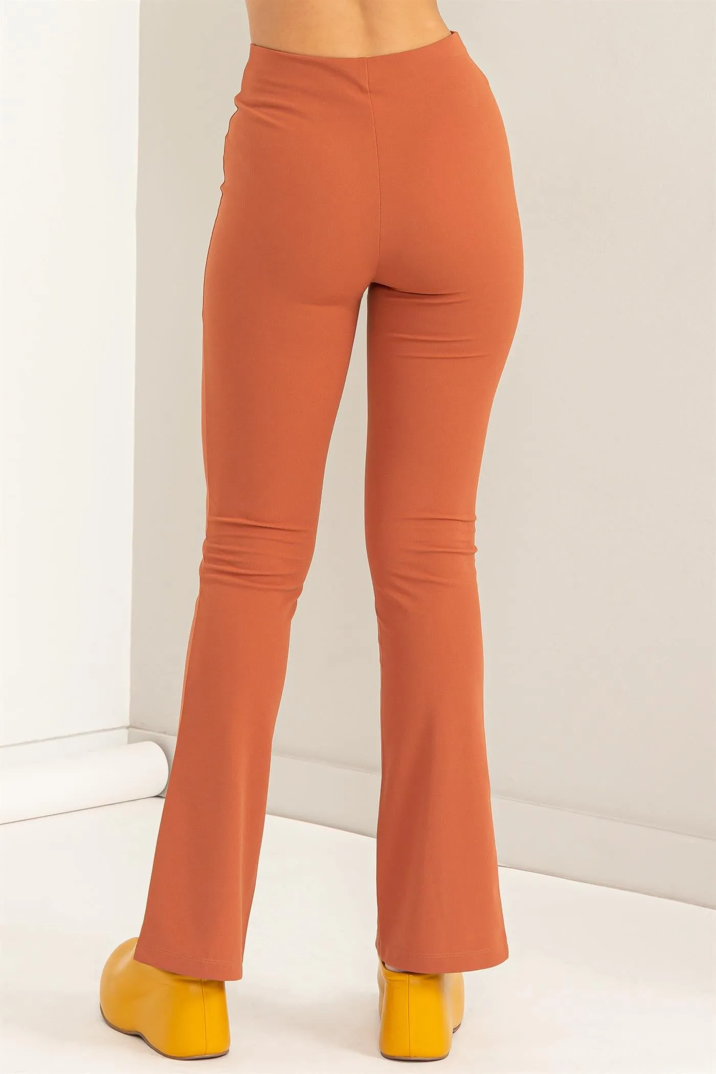 DZ23G489-High-waist Pintuck Flared Pants