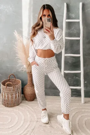 Edge Of Style Checkered Print Two Piece Set (Lilac Fog)