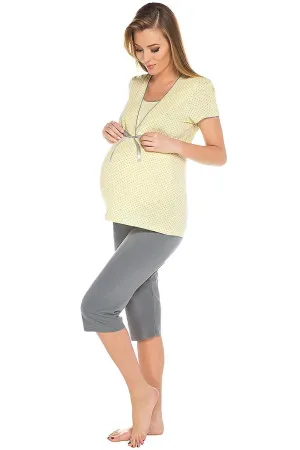 Elegant Italian Dotted Maternity and Nursing Sleepwear Ensemble for Ultimate Comfort