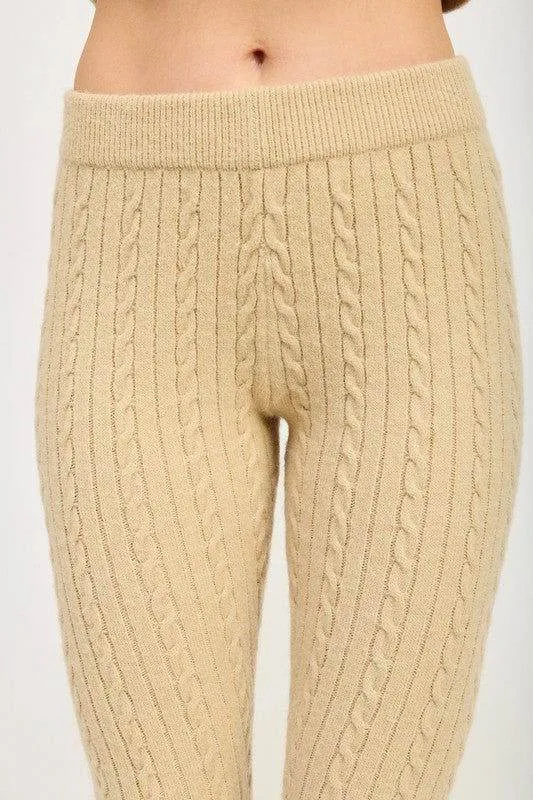 Emory Park Cable Knit Flared Pants