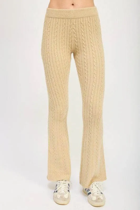 Emory Park Cable Knit Flared Pants