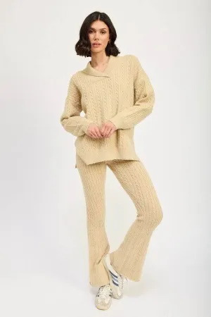 Emory Park Cable Knit Flared Pants