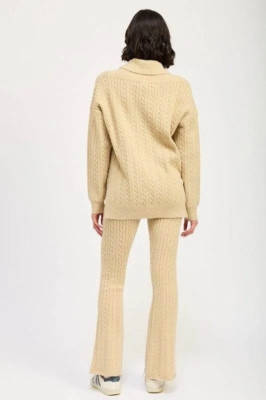 Emory Park Cable Knit Flared Pants