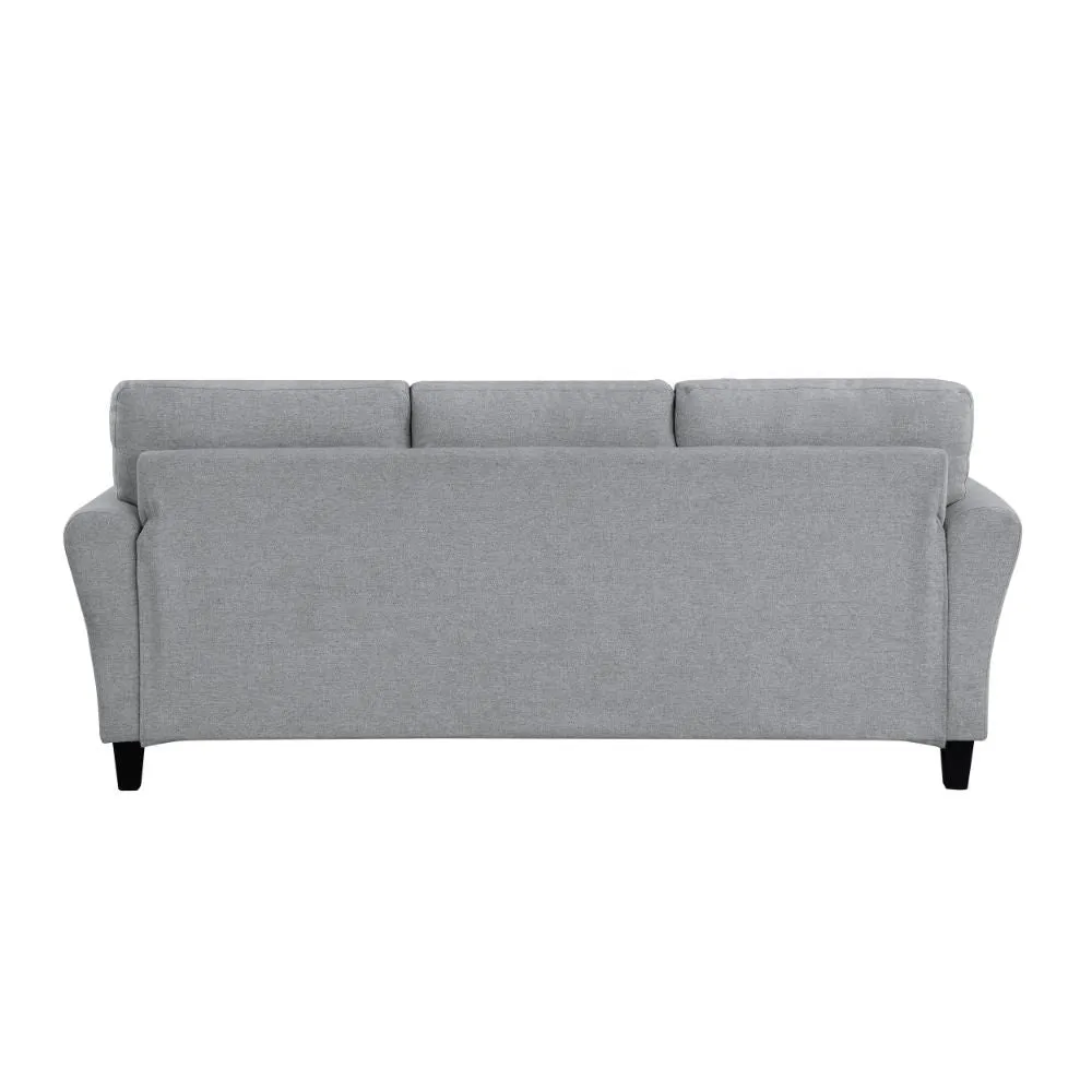 Engi 81" Accent Sofa, Gray Polyester, Attached Back Cushion By Casagear Home