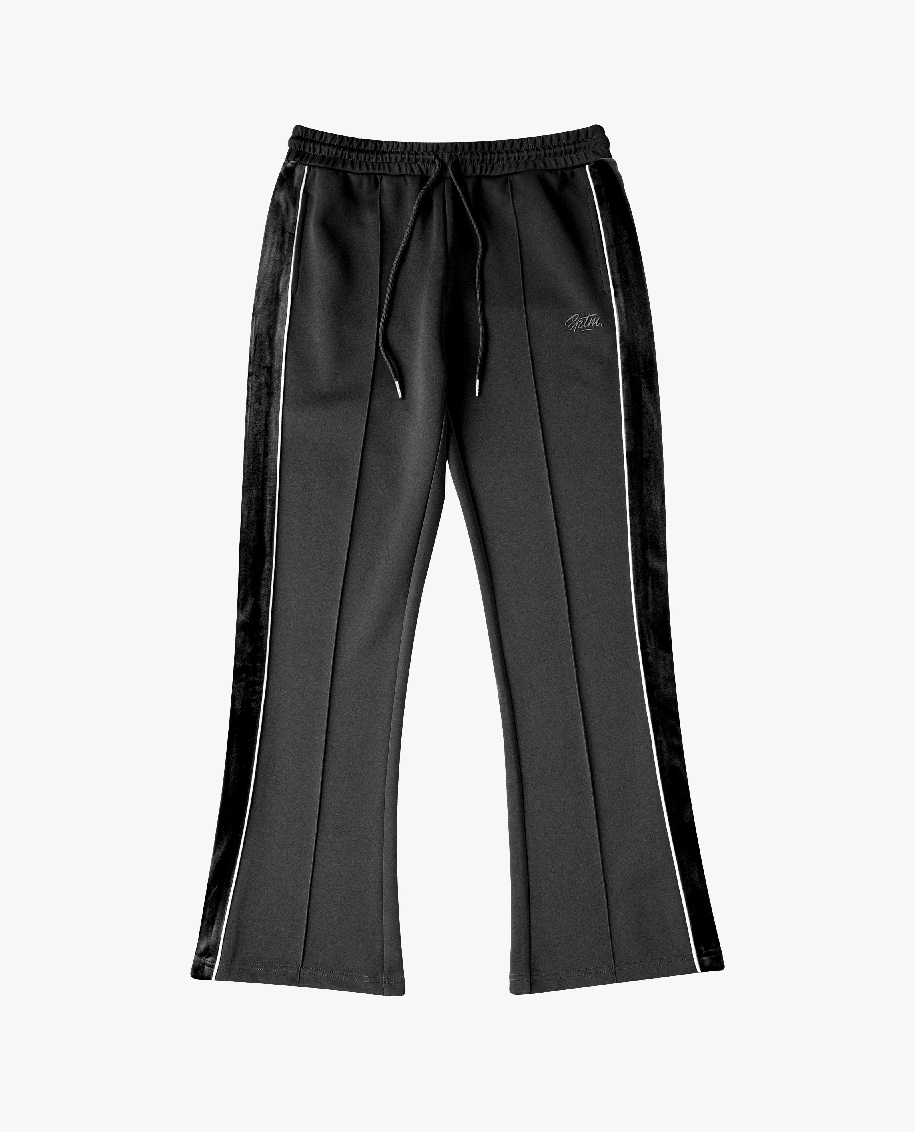 EPTM VELOUR PIPING TRACK PANTS - BLACK