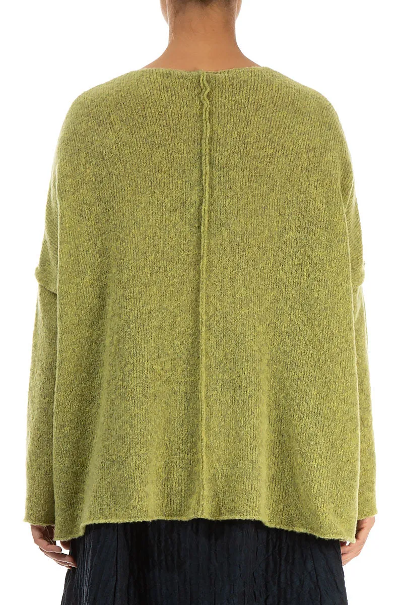 Exposed Seam Golden Lime Wool Sweater