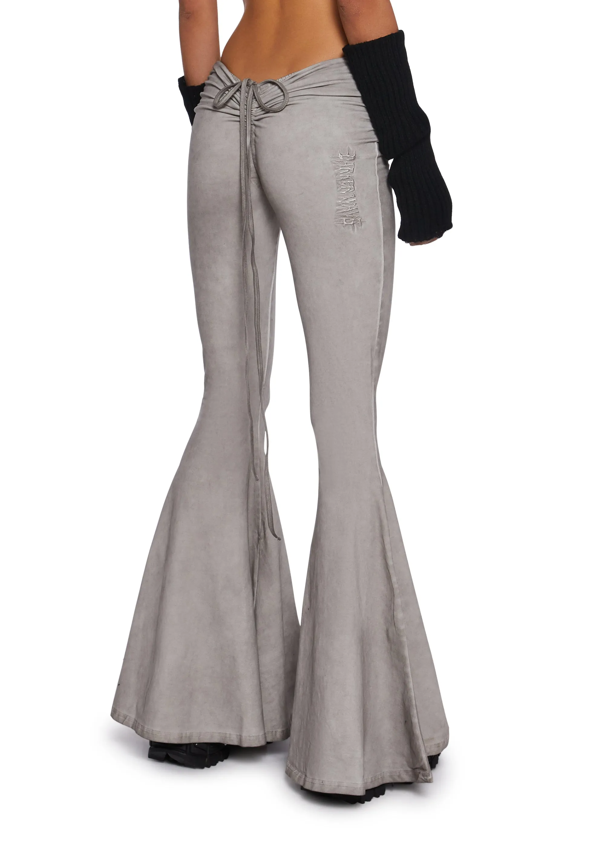 Fader V-Cut Washed Bell Bottoms - Ecru