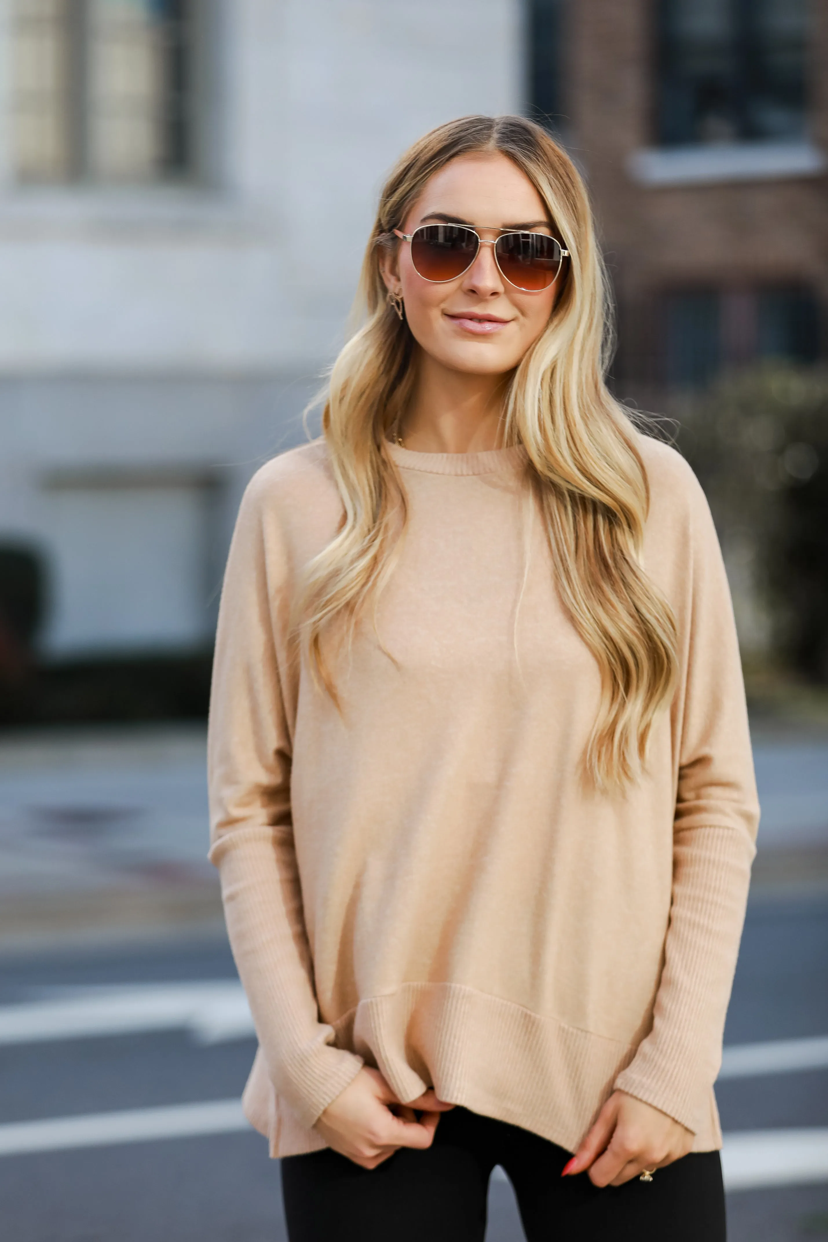 FINAL SALE - Olivia Brushed Knit Top - DU DEAL