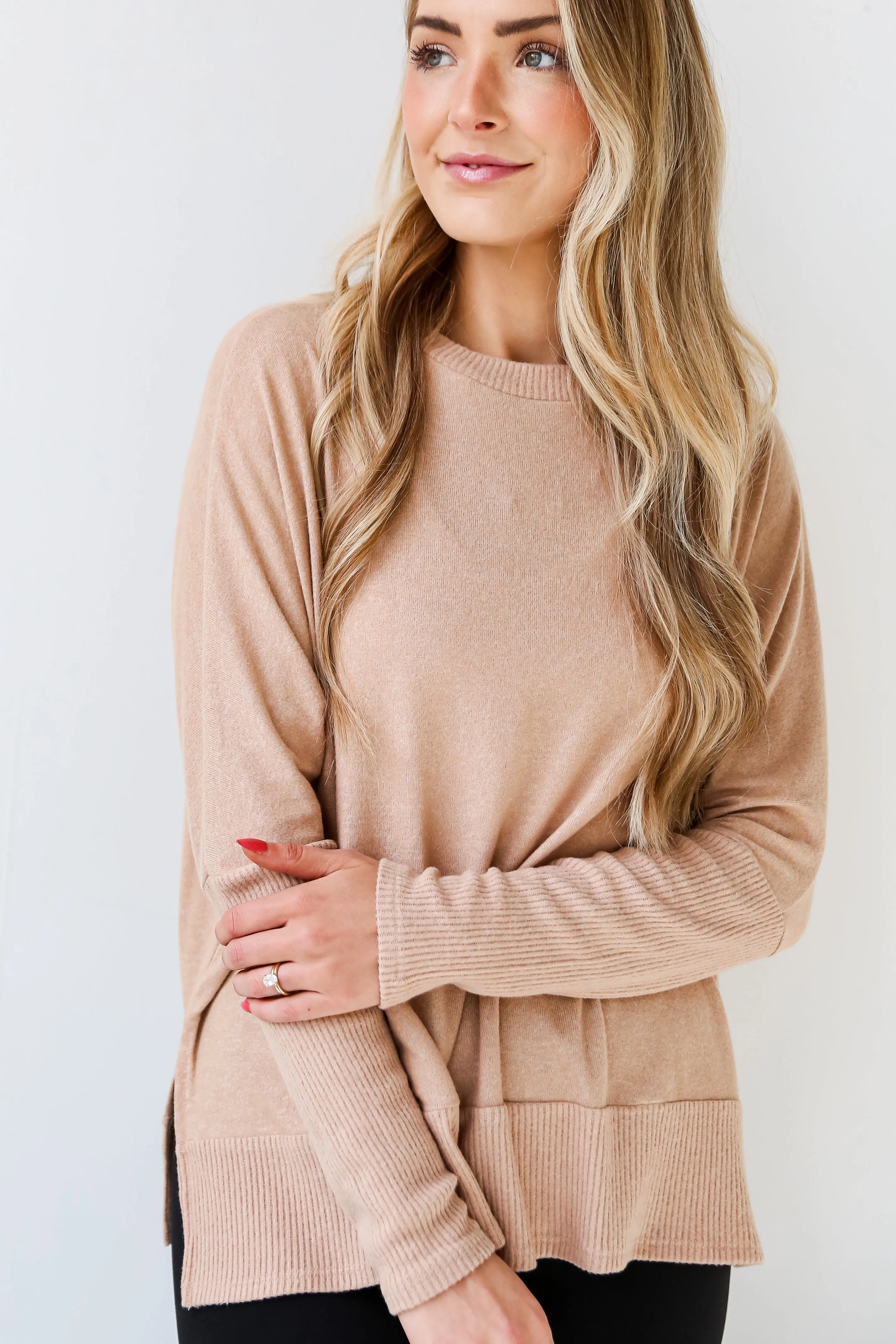 FINAL SALE - Olivia Brushed Knit Top - DU DEAL