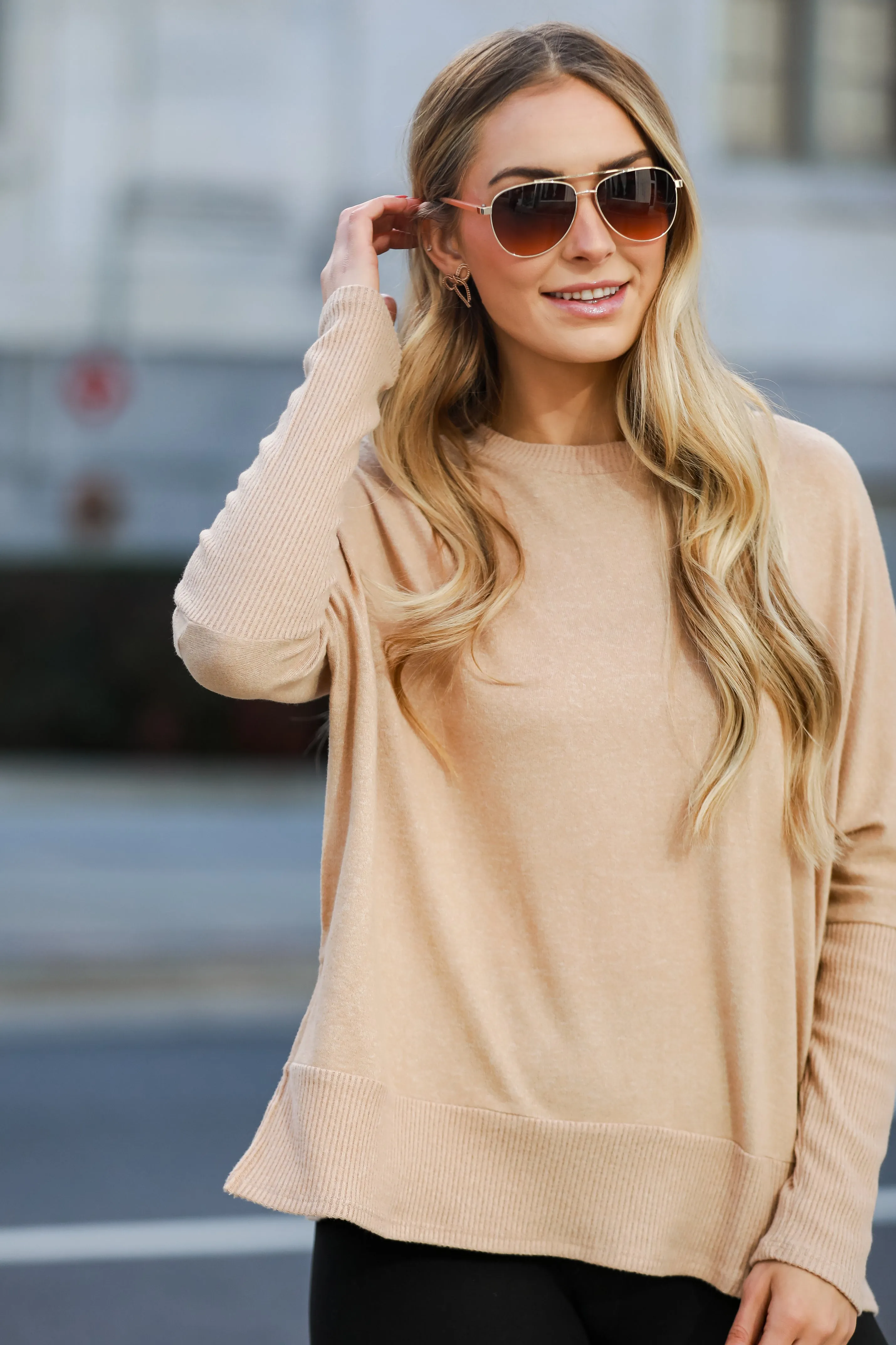 FINAL SALE - Olivia Brushed Knit Top - DU DEAL