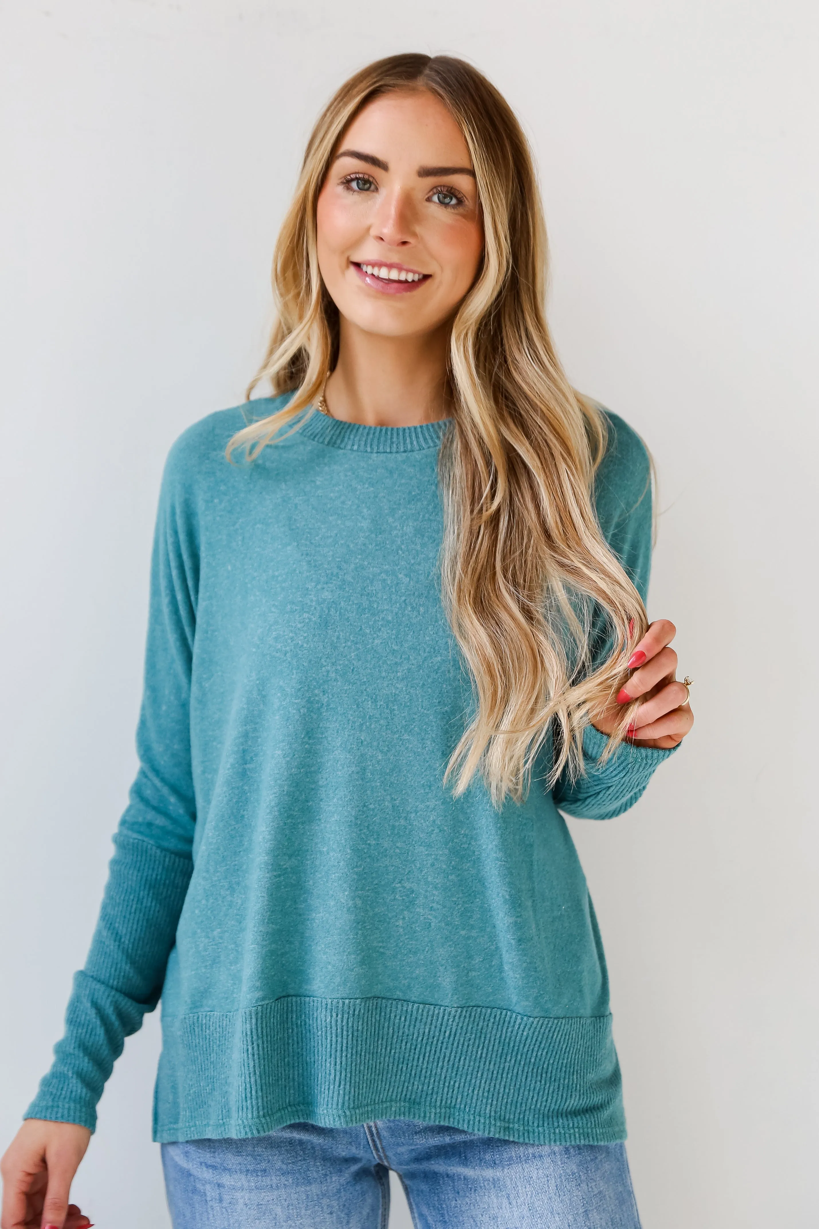 FINAL SALE - Olivia Brushed Knit Top - DU DEAL