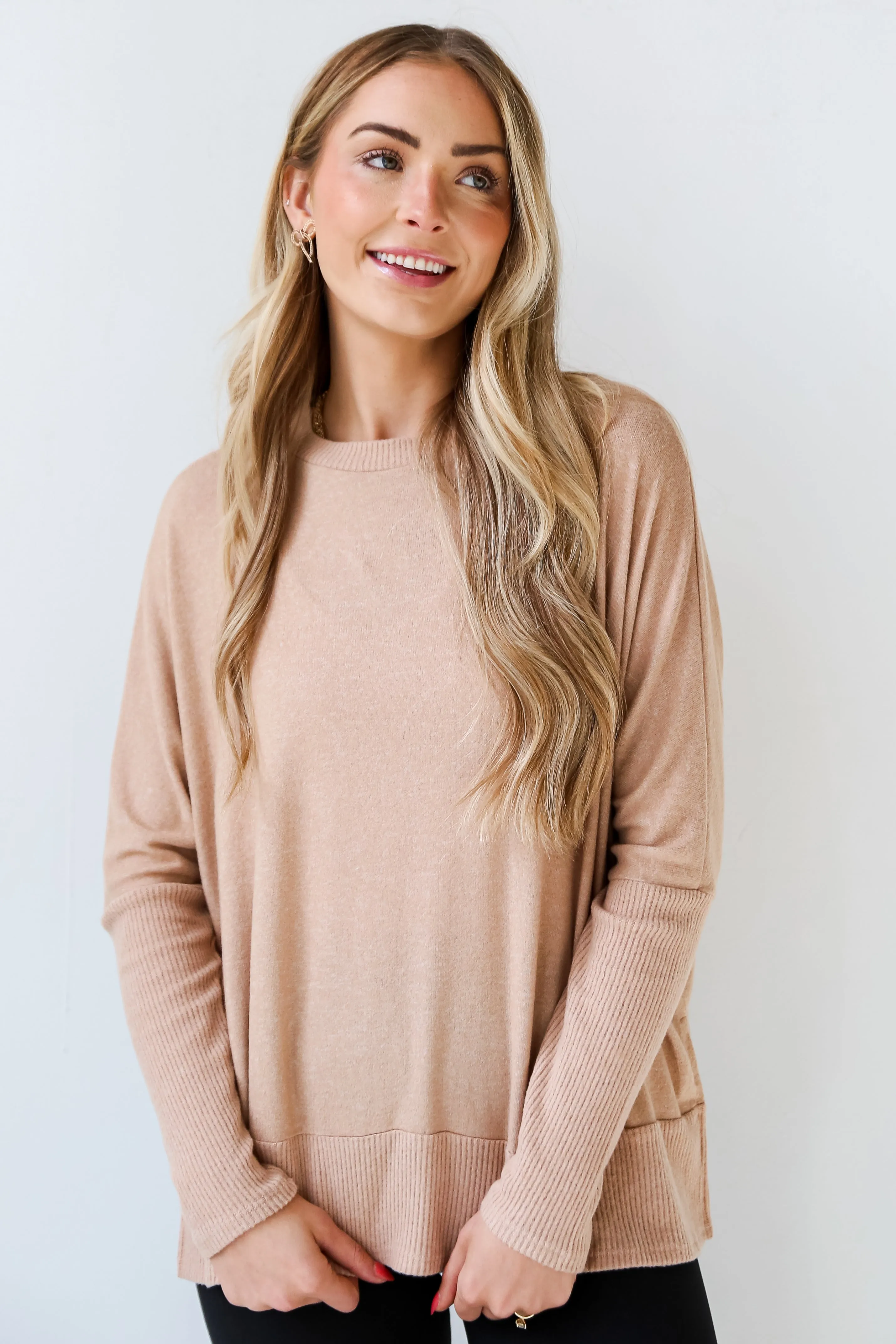 FINAL SALE - Olivia Brushed Knit Top - DU DEAL