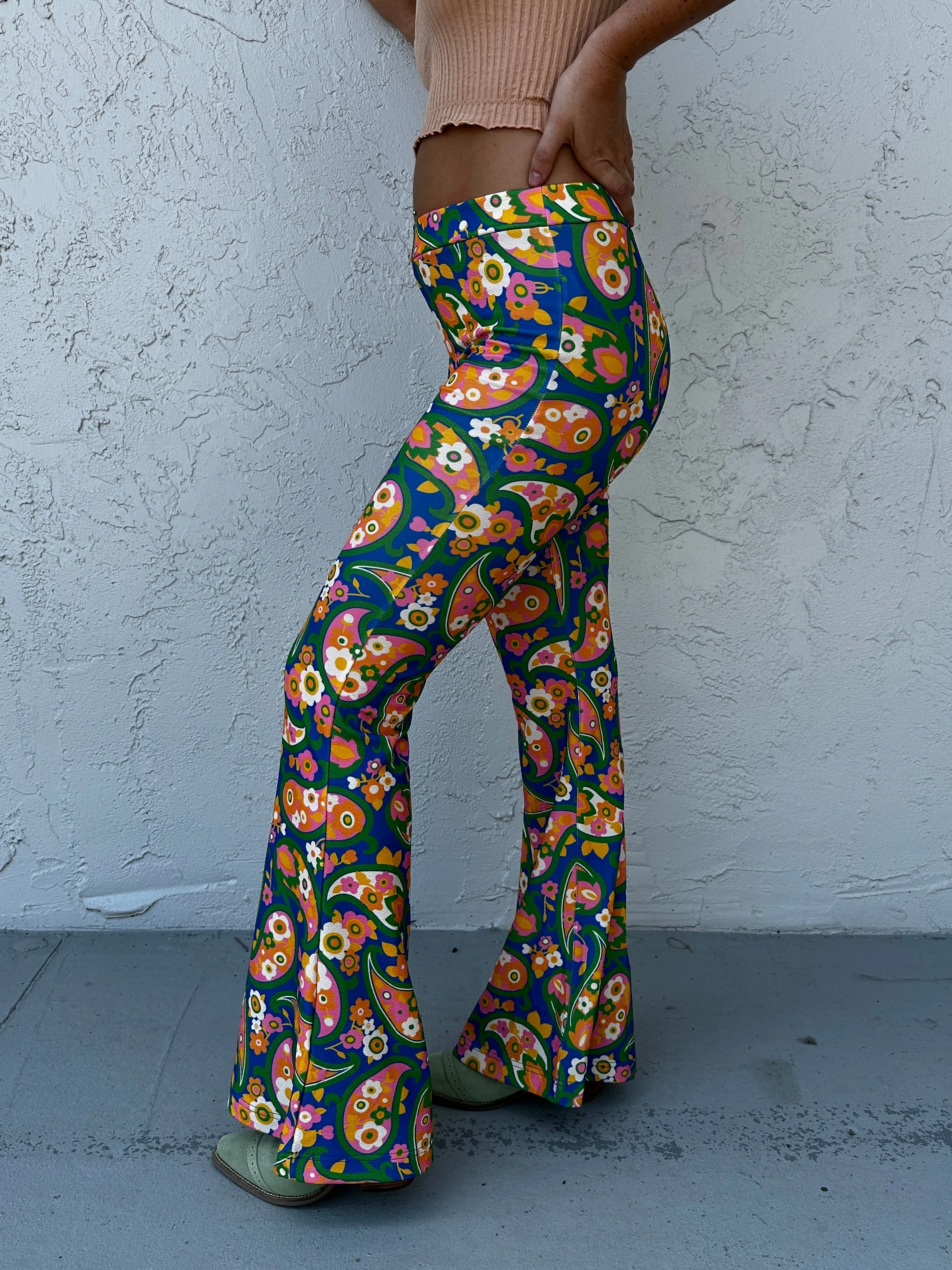 Find Your Groove Retro Paisley Mod Print Two Piece Bell Bottom Pants Set ~ Sold Separately