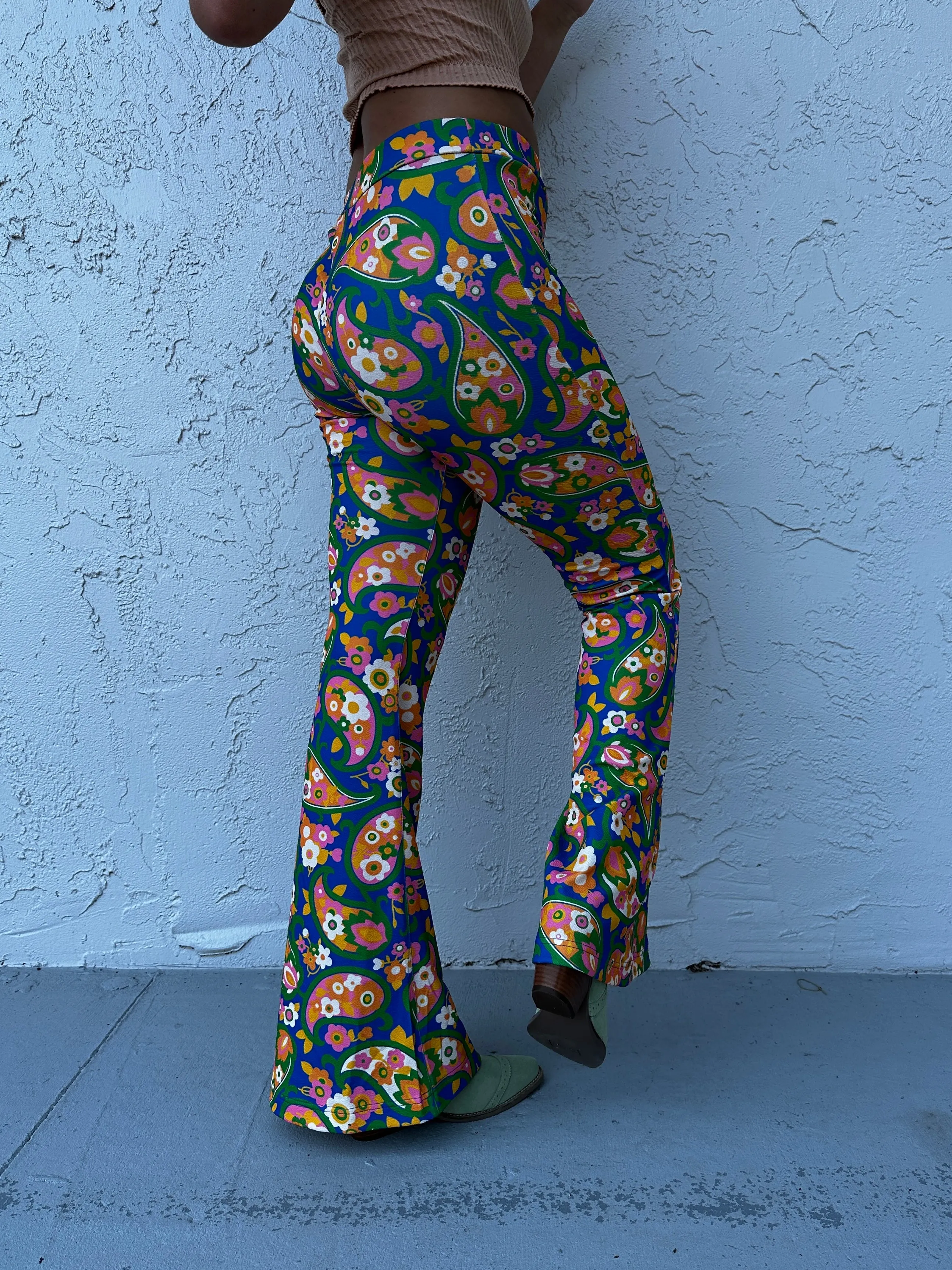 Find Your Groove Retro Paisley Mod Print Two Piece Bell Bottom Pants Set ~ Sold Separately