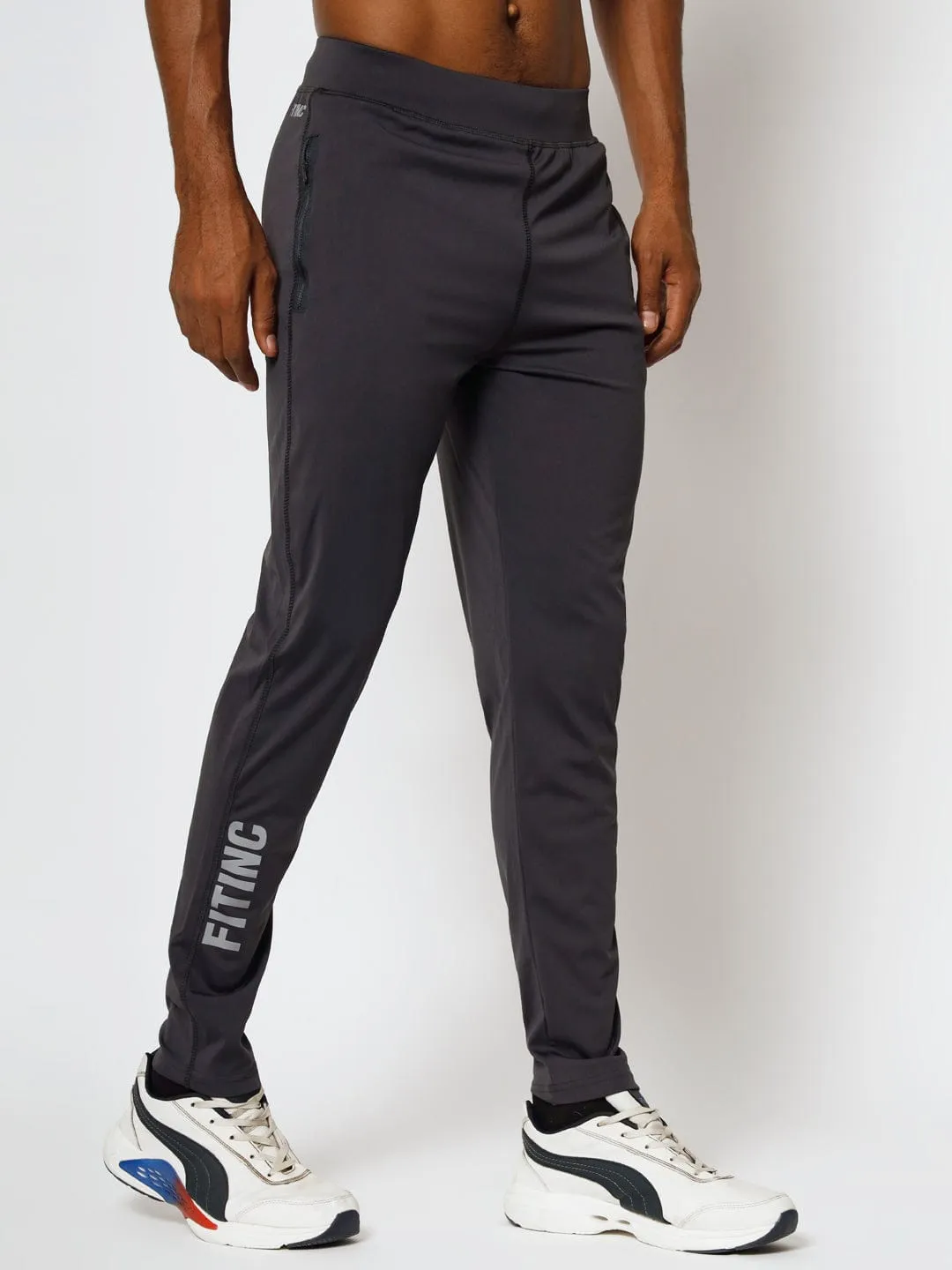 Fitinc Slimfit Grey Trackpant for Gym & Yoga