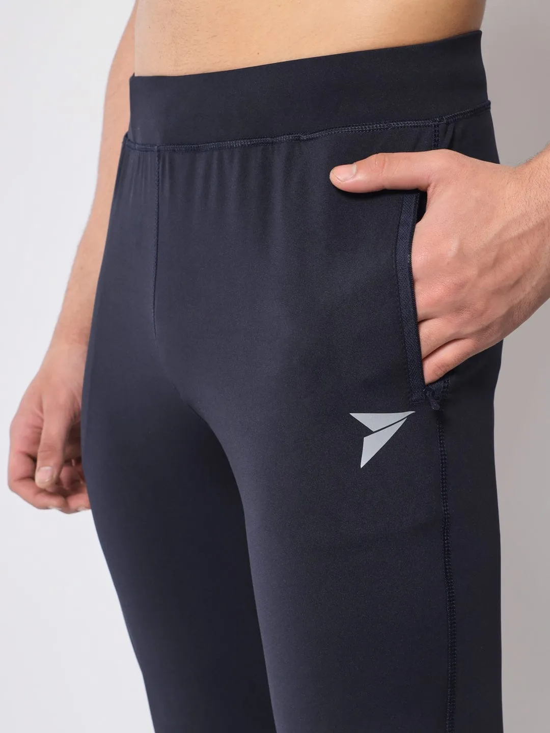 Fitinc Slimfit Navy Blue Trackpant for Gym & Yoga