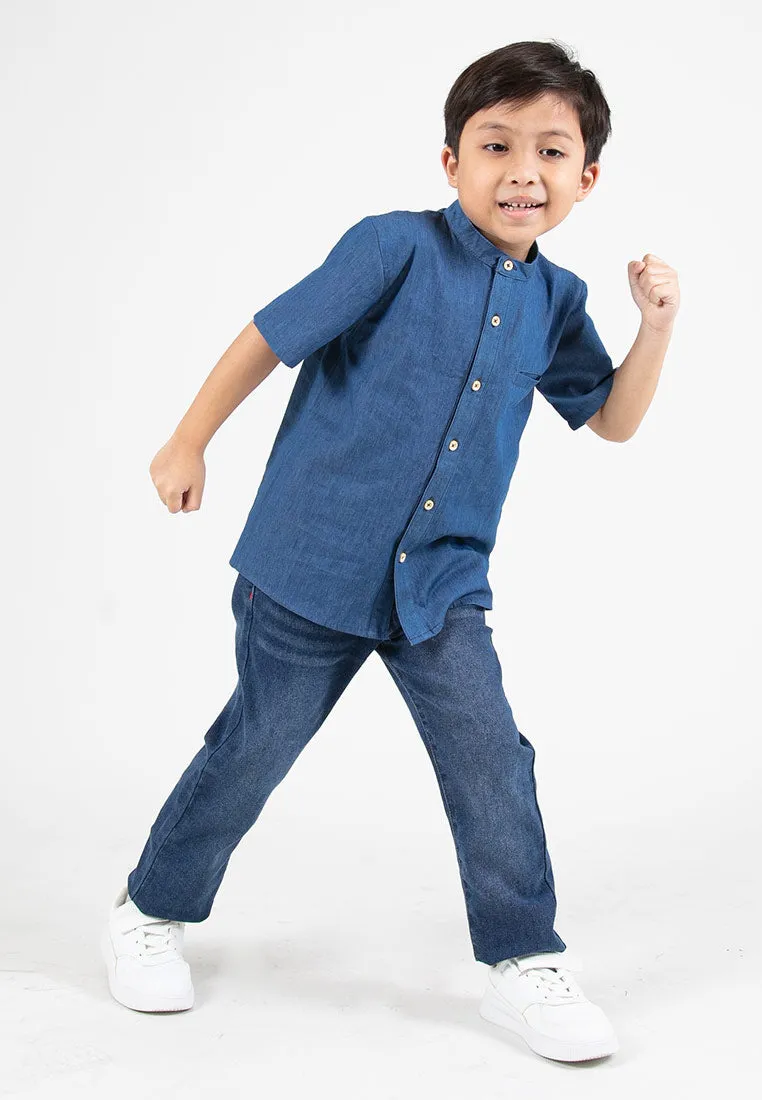 Forest Kids Boys Elastic Waisted Denim Jeans Boy Stretchable Denim Long Pants | Seluar Jeans Budak Lelaki - FK10056