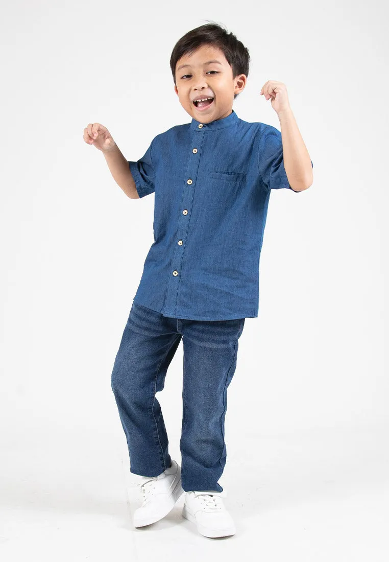 Forest Kids Boys Elastic Waisted Denim Jeans Boy Stretchable Denim Long Pants | Seluar Jeans Budak Lelaki - FK10056